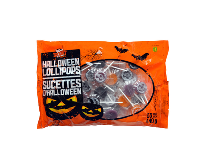 Halloween-Pumpkin Lollipop Pack, 55pc - 32pk x 8g