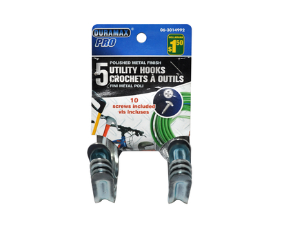 Utility Hooks With 10 Screws 5pcs - 5ct