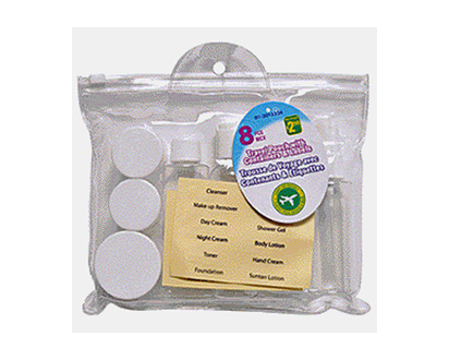 Trousse voyage 8 mcx a/ conten.&étiquet. - 8mcx