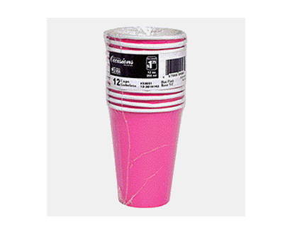 Paper cups - Hot Pink, 12 Pack - 12oz