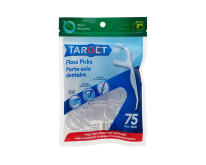 Floss Picks 75 Pack - 75ct,L = 3-1/2"