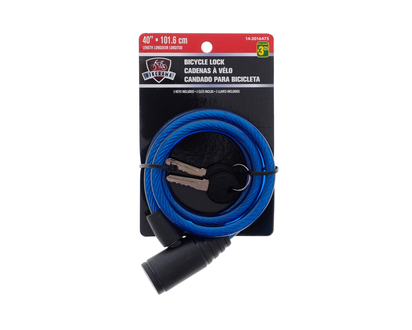 Wire Heavy Duty Bicycle Lock & 2 Keys