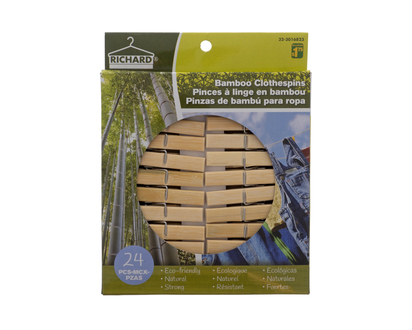 Bamboo Clothespins, 24pc - 24ct