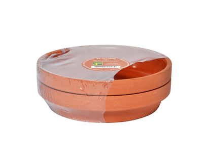 Glazed Terracotta Pot Saucer, 2pc - 12.5cm
