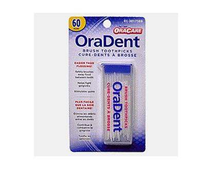 OraDent Brush Toothpicks, 60 Pack - 60ct
