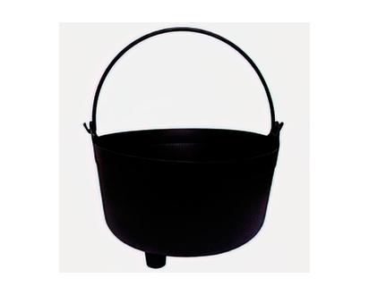 Halloween Plastic cauldron w/handle - 12"x9.25",390g