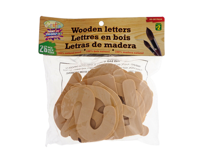 Natural Wood Letters In A Bag 26un - 26pcs