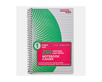 Spiral Notebook 125 Sheets (Assorted) - 125 sheets, 56 gsm, 6"x9"
