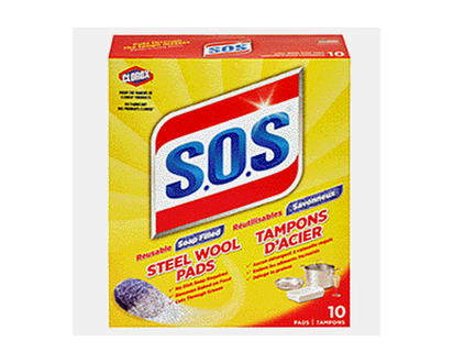S.O.S Steel Wool Pads With Soap, 10 Pack