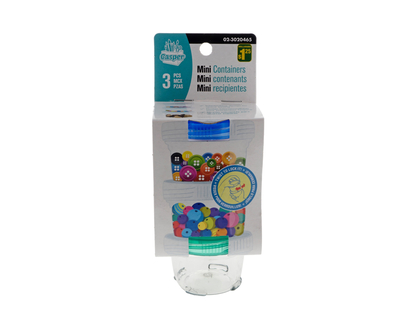 Mini Plastic Containers, 3pc - 3pk