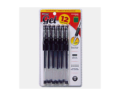 Stylos à encre gel noir, paquet de 12 - Pqt 12