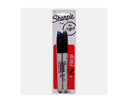 SHARPIE Marqueurs noirs permanents, x2 - Pqt 2