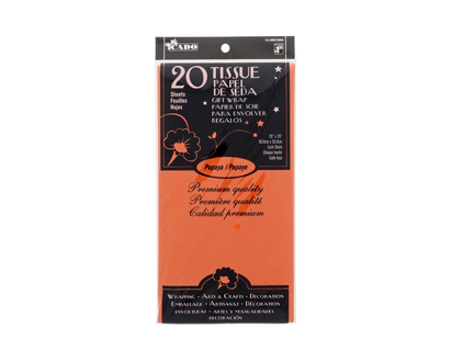 20 Sheets Orange Tissue Wrapping Paper - 20"x26"