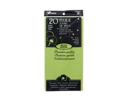 Sheets Green Tissue Gift Wrap, 20 Pack - 20"x26"