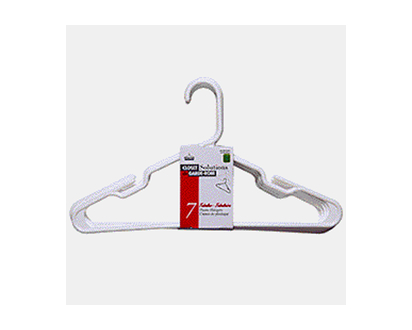 White Plastic Hangers, 7 Pack - 41.6 X 23.5 CM