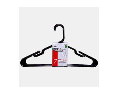 Black Plastic Hangers, 7 Pack - 41.6 X 23.5 CM