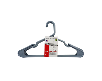 Silver Plastic Hangers, 7 Pack - 41.6 X 23.5 CM