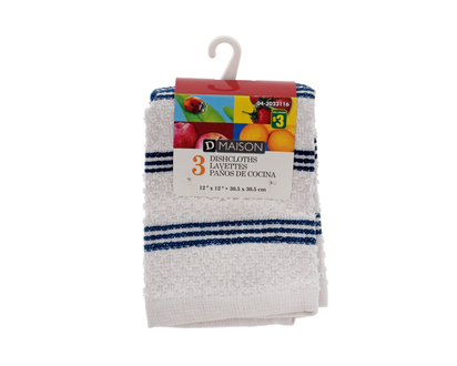 Dish Cloths, 4pc - 12" x 12"