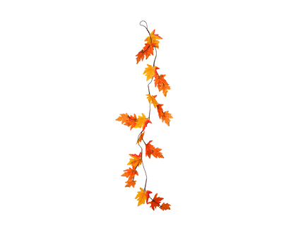 Thanksgiving Maple Leaf Hand Wrp Garland - 6'