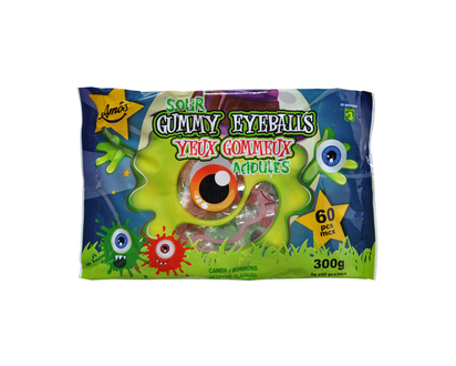 Halloween Pqt de 58 Sour Gummy Eyeballs - 275g