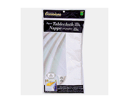 Plastic Disposable Tablecloth - White - 54X108"