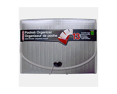 Pocket Organizer Assorted Colors - 33X24cm