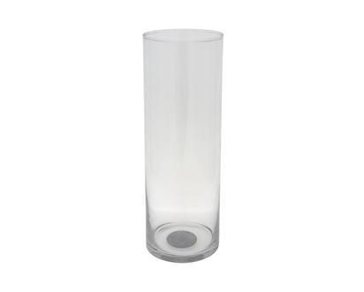 Cylindrical Clear Glass Vase - 30cm