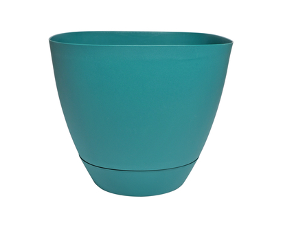 Large Square Plastic Planter With Saucer - 12"x11.5"x10"