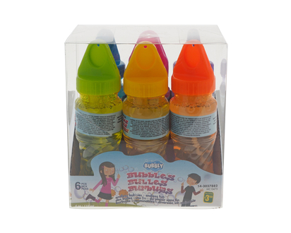 Bubble Bottle W/Wand, 6pc
