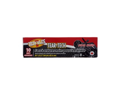 Black Outdoor Garbage Bags, 10 Pack - 26"x32.5"