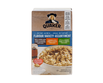 Quaker Instant Oatmeal Variety Pack, 8PC - 314g/8pk