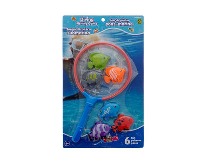 Diving Fishing Game With Net, 6pc