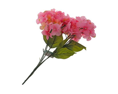 Plastic 5 Heads Hydrangea Bush, Asst - 19"