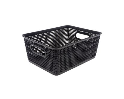 Plastic Woven Look Storage Basket - 10 X 7.75 X 4"