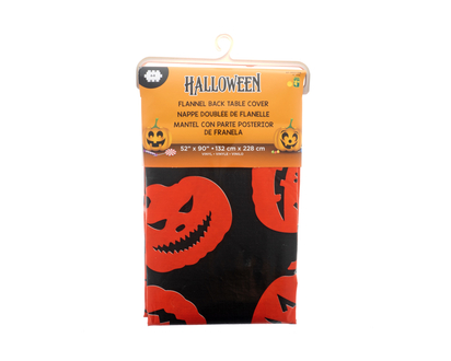 Halloween Flannel Back Vinyl Table Cover - 52"x90"