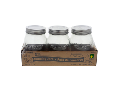 Glass Jam Jar with Tinplate Lid - 3pc