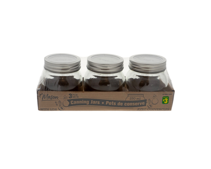 Glass Jam Jar with Tinplate Lid - 3pc