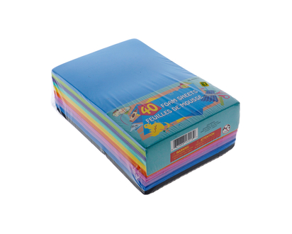 Multi-color Plastic Foam Sheet, 40 un - 40 sheets