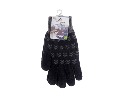 Men'S Jacquard Gloves, Brushed Interior - ADULT