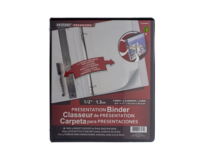 3-Ring Presentation Binder Assorted - 1/2"