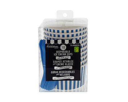Ens de coupes crème glacée jetables,10pc - 8cm