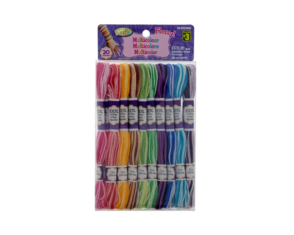 Embroidery Threads 100% Cotton, 20 Pack - 20pk