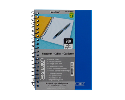 Spiral Notebook Assorted Colours - 200 pages, 60 gsm, 5"x7"