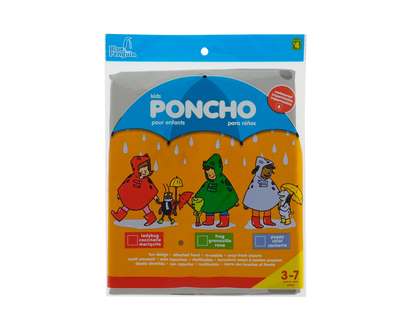 Animal Character Rain Poncho For Kids - 3-7 years