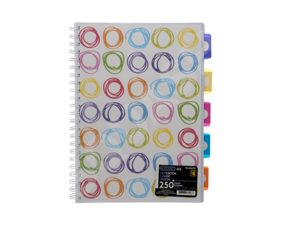250 Page A4 Size Notebook - 250 pages, 70 gsm, 20.8 x 29.7cm