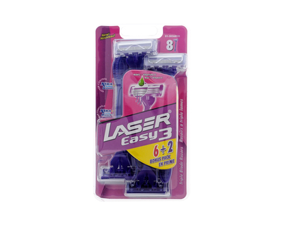 LASER Easy 3 Women's Razors, 8 Pack - 8pk