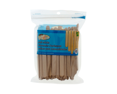 Craft Wooden Sticks With Foam Stickers - 100un