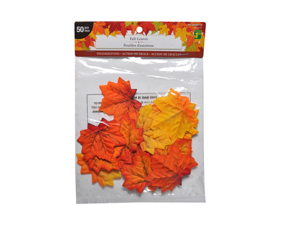 THANKSGIVING-50ct fall leaves in a bag - multi