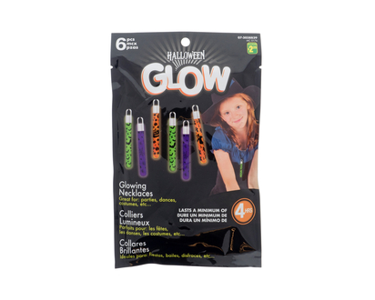 Halloween- 6PK GID LIGHTSTICK NECKLACES - 4"