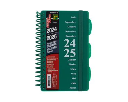 Small Dated Academic Planner In French - 72 sheets